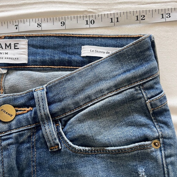 Frame Denim Le Skinny de Jeanne Jeans Distressed Size 24 - Picture 8 of 10